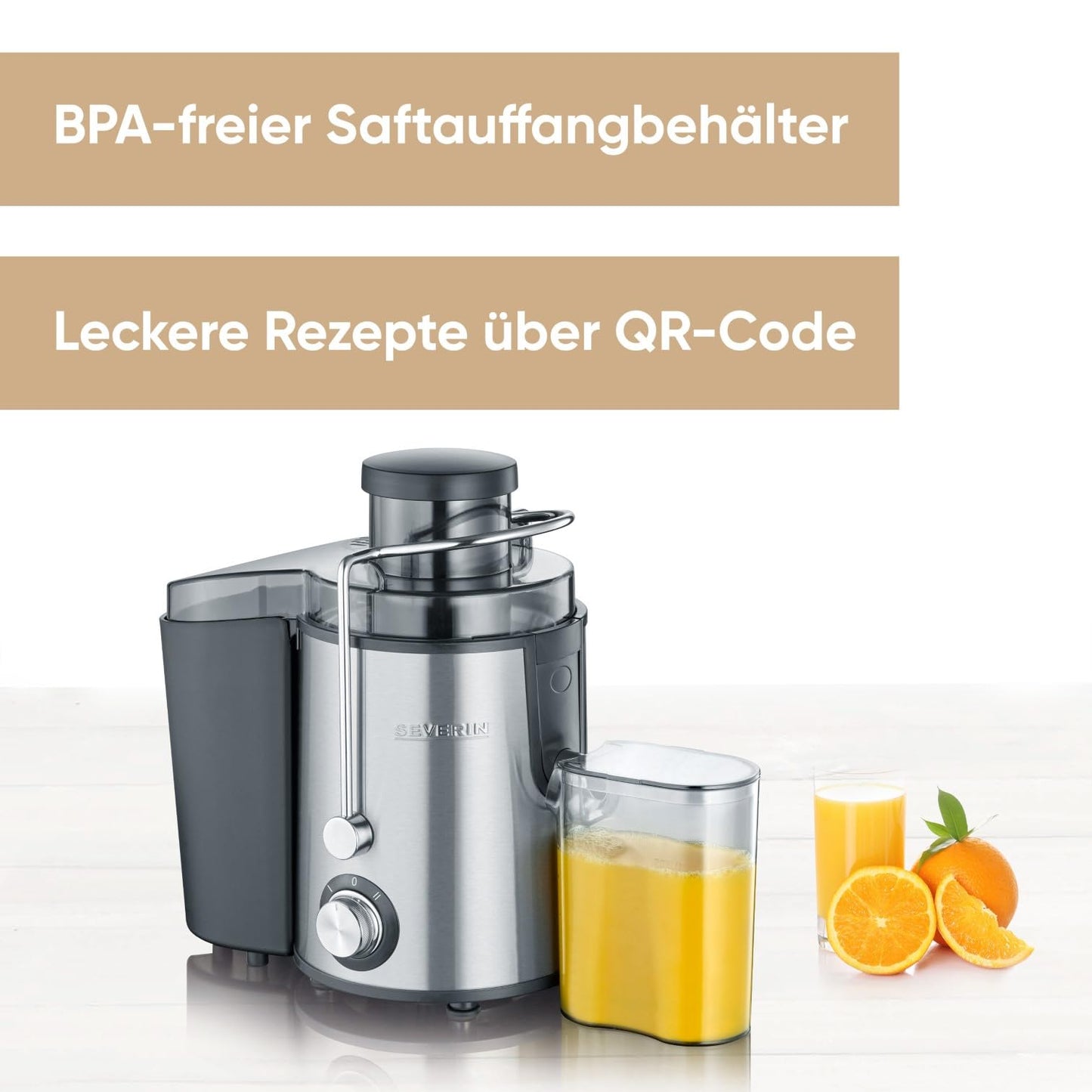 👉 Elektrischer Entsafter aus Edelstahl – Geräuscharme Saftpresse für Obst & Gemüse, 500 ml Auffangbehälter, Schwarz/Edelstahl
